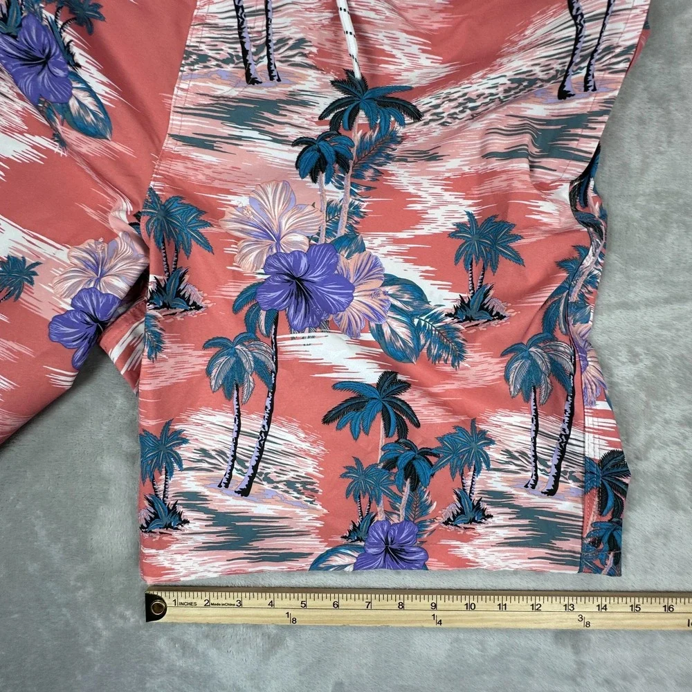 Goodfellow & Co Board Shorts Mens 2XL Multicolor Palm Trees Tropical Hawaiian